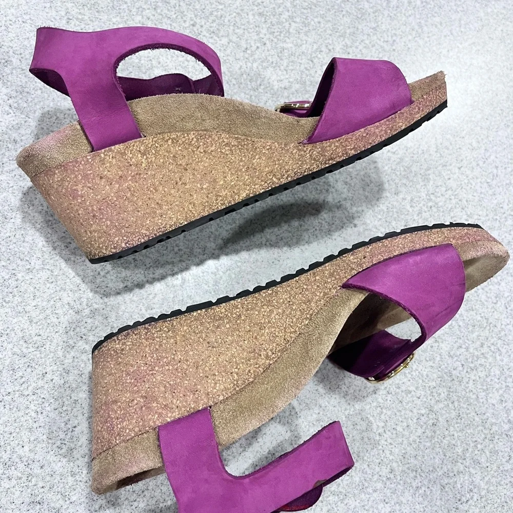 Birkenstock Soley Papillio Sandals Womens 6 or 230 Purple/Pink Wedge Ankle Strap - Picture 14 of 16